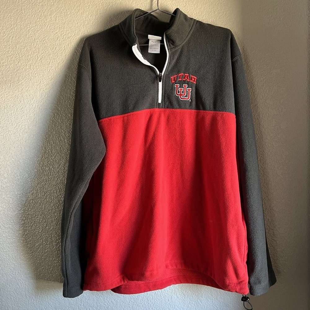 Knights Apparel Utah Utes Pullover Fleece 1/4 Zip Sweater Size XL